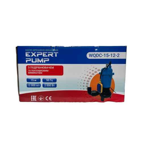 Насос дренажно-фекальный Expert Pump WQDC15-12-2 (2квт) с ножем, без поплавка + 10м рукава