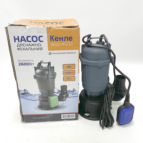 Насос фекальный (канализационный) Kenle WQD Р-233 c поплавком, 2,6 кВт