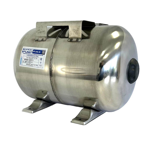Гидроаккумулятор 24л нержавеющий горизонтальный EXPERT PUMP HT-24L SS