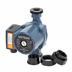 Насос циркуляційний Wetron (Aquatica) 774532 100Вт, H=6м, Q=75л/хв, Ø1½, 180мм, гайки Ø1